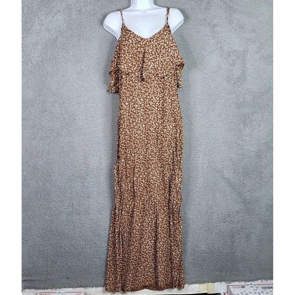 Flynn Skye Dreamy Women's brown white Floral Maxi Dress Size XS